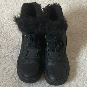 Women's Pajar Black Faux Fur Snow Boots